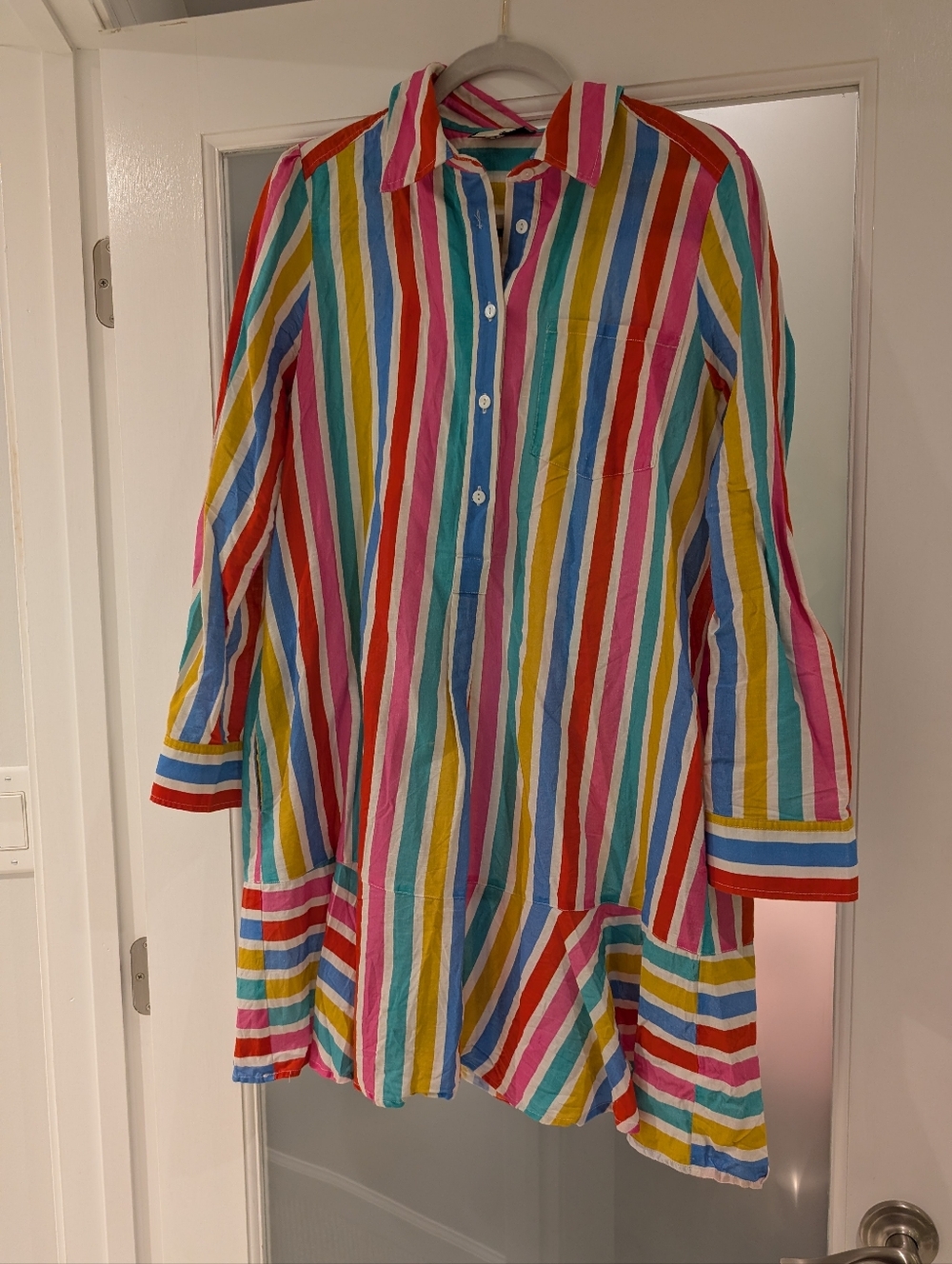Tuckernuck Callahan Rainbow Striped Shirt Dress
